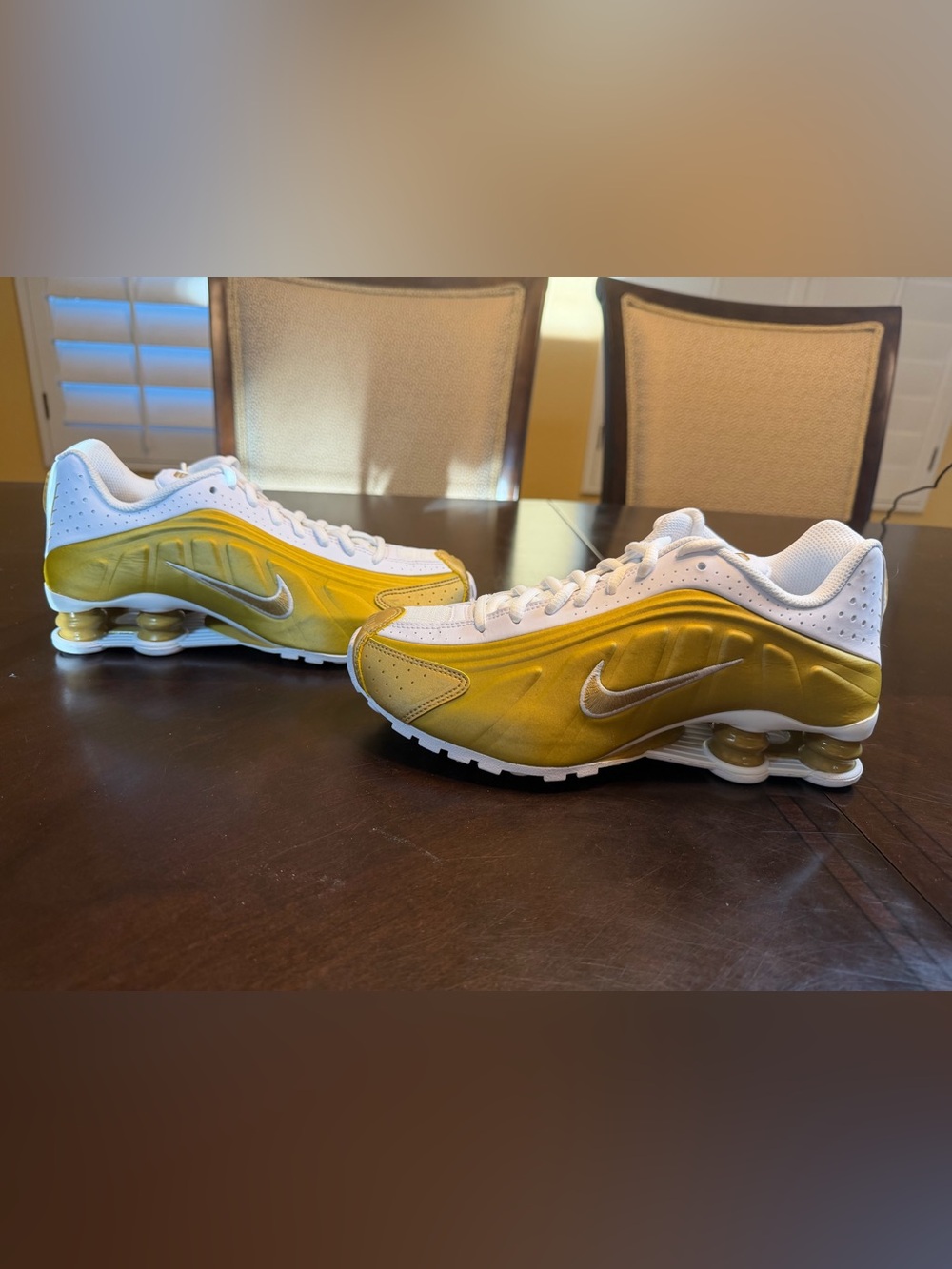 New Nike Shox R4 White Gold Sneaker Shoes Size US 6 / 7.5W - Picture 11 of 14